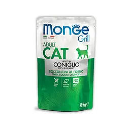 М'ясні шматочки в желе MONGE CAT GRILL Adult із кроликом для дорослих кішок 85 гр