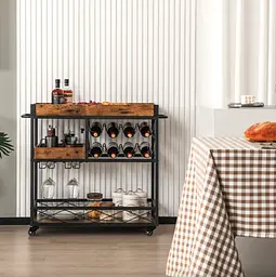 Барний візок Costway Mexico із кількома ярусами в стилі в стилі Loft - мініатюра 2