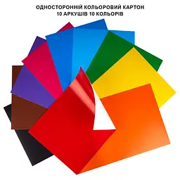 Картон кольор. А4 одностор.10арк. O`range Line №954895/Yes/ - мініатюра 2
