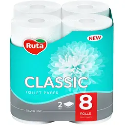 Туалетний папір Ruta Classic 2 шари Білий 8 рулонів (4820023740488)