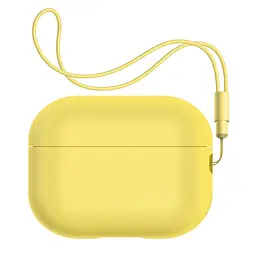 Силіконовий чохол для навушників Apple AirPods Pro 2 2022, Silicone Case with straps, жовтий, захисний чохол з ремінцем, ультратонкий і легкий, повний захист, з підвіскою, м"який силікон, ArmorStandart (ARM68619)