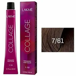 Перманентна фарба для волосся Lakme Collage+ Intense Creme Hair Color відтінок 7/61 (інтенсивний коричнево-попелястий середній блондин) 60 мл - мініатюра 2