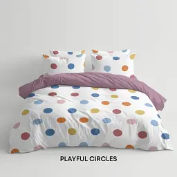 Комплект постільної білизни ТЕП Happy Sleep Playful Circles ранфорс полуторний білий