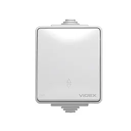 IP65 Вимикач зовнішній одноклавішний прохідний сірий VIDEX BINERA VIDEX (25380-000) - мініатюра 2