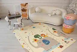 Розвиваючий двосторонній складний килимок Poppet Казкове слоненя та Клітинки-цікавинки 150х180x1 см (PP040-150) - мініатюра 6