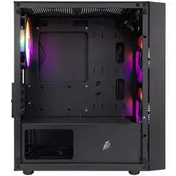 Корпус 1stPlayer BS-2-BK-3F1, Black, без БЖ, Mini Tower, Micro ATX / Mini ITX, 1xUSB 3.0 / 2xUSB 2.0, макс. CPU - 155 мм / VGA - 285 мм, 3x120 мм RGB, бічна панель із загартованого скла - мініатюра 3