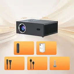 Мультимедійний смарт проектор з автофокусом Xnano X6 H716 1080P 2/16 Гб 630 ANSI Android 11 чорний - мініатюра 4