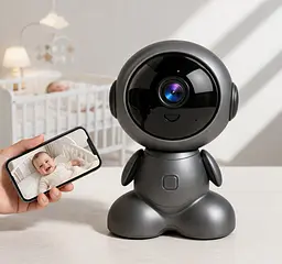 Поворотна бездротова відеокамера Wi-Fi / Відеоняня Q1 з датчиком руху, з нічним режимом, з вбудованим мікрофоном, динаміком та поворотом 355°