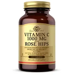Вітаміни та мінерали Solgar Vitamin C 1000 mg with Rose Hips, 100 капсул