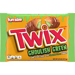 Шоколадные батончики Twix Halloween Ghoulish Green Caramel Cookie Chocolate Bars Fun Size 277 г