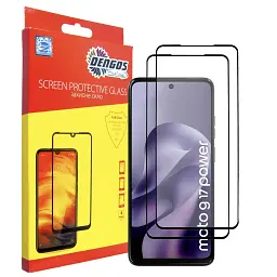 Скло захисне Dengos Motorola G17 / G17 Power Black 2 pcs (DG-TG2P-101) - мініатюра 1