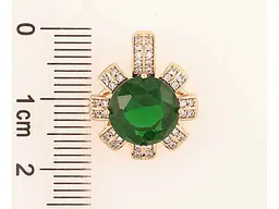 Кулон XUPING Позолота 18K «Квіточка з зеленим фіанітом та інкрустацією цирконієм» для ланцюжка до 5мм (262303) - мініатюра 2
