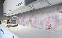 Кухонний фартух Абстрактні Орхідеї вінілова наклейка для кухні ПВХ Квіти Фіолетовий Happy Pocket Z181355 - мініатюра 6
