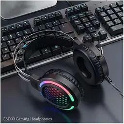 Ігрові навушники Hoco ESD03 Gaming Wired Headphones з LED-підсвічуванням - мініатюра 3