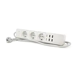 Мережевий фільтр живлення Voltronic 3 роз, 4USB, 2м Black (ТВ-Т09)