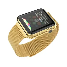 Ремінець Creasted для годинника Milanese loop steel bracelet Apple watch, 42 44 мм Gold - мініатюра 3