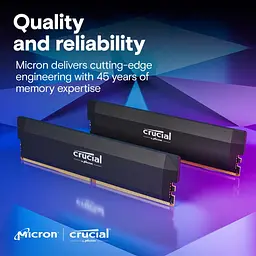 Модуль пам'яті Crucial DDR5 64GB (2X32) Pro OC 6400Mhz CL40 Black (CP2K32G64C40U5B) - мініатюра 4
