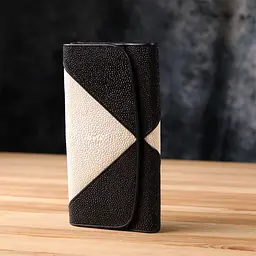 Гаманець жіночий STINGRAY LEATHER 18103 з натуральної шкіри морського ската чорний - мініатюра 9