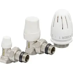 Комплект для підключення радіатора Koer 1/2"x1/2" кутовий з термоголовкою SET-11 KR3175