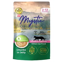 Вологий корм Hermos Mystic Для кошенят шматочки в желе з куркою 85 г