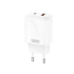 Мережевий зарядний пристрій XO L158 (EU) PD20W/QC18W (1USB-A+1USB-C) Quick Charger Білий