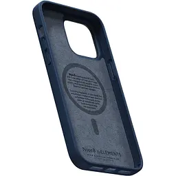 Чохол-накладка Njord Salmon Leather MagSafe Case Blue для iPhone 14 Pro Max (NA44SL01) - мініатюра 5