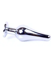 Анальна пробка - Jewellery Silver BUTT PLUG- Green - мініатюра 7