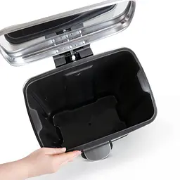 Відро для сміття MBM My Home з кришкою та педаллю 30 л сірий (BIN-15 30L SS) - мініатюра 8