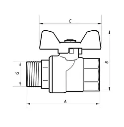 Кран кульовий Nolf 1/2" прямий №721 (NF2948) - мініатюра 2