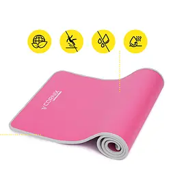 Килимок спортивний Cornix NBR 183 x 61 x 1 см для йоги та фітнесу XR-0095 Pink/Grey - мініатюра 6