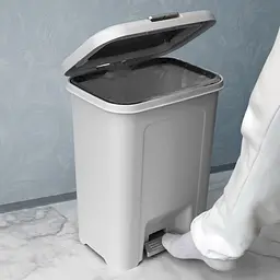 Відро для сміття MBM My Home з кришкою та педаллю 18 л сіре (BIN-03 18L GRAY) - мініатюра 8
