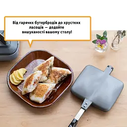 Форма сковорода для приготування тостів сендвічів тостер з антипригарним/тефлоновим покриттям, Ласунка 86406 - мініатюра 8