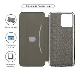 Чехол-книжка для Realme C30s, G-Case, черный, кожаный чехол-книга из экокожи (PU) и TPU, с магнитом, с подставкой и вместительным кардхолдером, противоударный, защита всего корпуса, ArmorStandart (ARM65547) - мініатюра 3