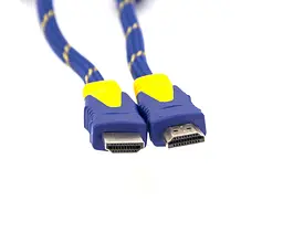 Шнур кабель Hdmi штекер штекер тато 10 м синій жовтий - мініатюра 2