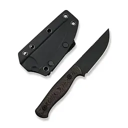 Ніж фіксований туристичний Weknife Notchline, (8.7 см) CPM S35VN /Carbon Fiber мідний з чохлом - мініатюра 5
