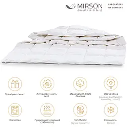 Ковдра вовняна MirSon Luxury Exclusive №1365, зимова, 155x215 см, біла - мініатюра 5