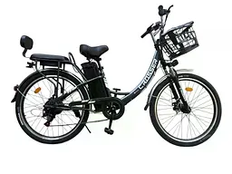 Електровелосипед Crosser E-LIT 26 дюймів (500W/48V/20Ah) з кошиком Чорний - мініатюра 2