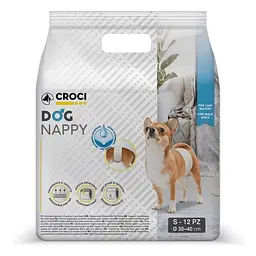 Підгузник-пов'язка для кобелів 30-40 см Croci Dog Nappy S 12 шт/уп