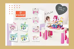 Дитячий функціональний столик і стільчик Poppet 5в1, рожевий (PP-002P) - мініатюра 12