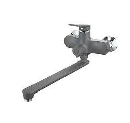 Змішувач для ванни Plamix Lucas-006 Euro SET Graphite (з шлангом, лійкою та кронштейном) (PM6101)