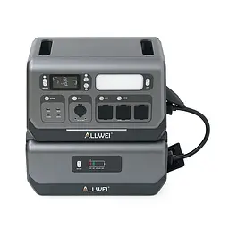 Портативная зарядная станция ALLWEI SGR-PPS2400-2PRO+BAT, 2400W/4096Wh LiFePO₄, MPPT 500W max ХТ60/12 – 60 В/10 А, 2xDC5521-12V-12A, CarPort-12V-12A, 3xAC230V, 2xUSB-A-18W, 2xUSB-C-100W, Wi-Fi, charge 1.5 h, 480x260x535 мм, 42.5кг - мініатюра 2