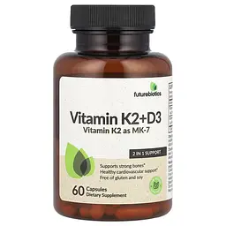 Витамин D3+K-2 Vitamin K2+D3 60 капсул Futurebiotics vit0006362