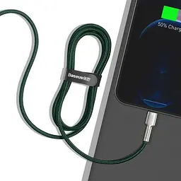 Кабель Baseus Cafule Metal Type-C to Lightning PD 20W (1m) green (CATLJK-A06) - мініатюра 3