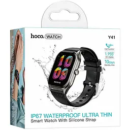 Смарт-годинник Hoco Y41 Smart sports watch (call version) Black - мініатюра 2