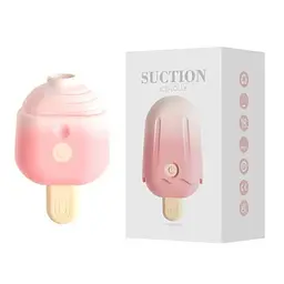 Вакуумний кліторальний вібростимулятор Ice Lolly у формі морозива Невеликий компактний розмір — вуманайзер на 10 режимів - мініатюра 2