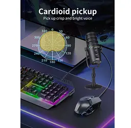 Професійний студійний конденсаторний мікрофон Jmary MCPW12 USB Black - мініатюра 12