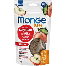 Ласощі для котів Monge Gift Cat Dental, кролик з яблуком, 50 г (70085144)