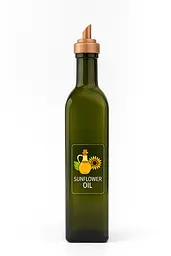 Пляшка скляна для соняшникової олії Maraska Sunflower oil 0,5 л з дозатором