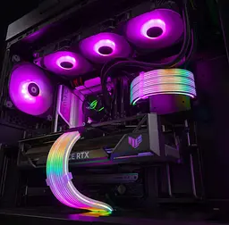 Кабель для ПК Qube RGB 24 pin Female to Male, Black - мініатюра 4