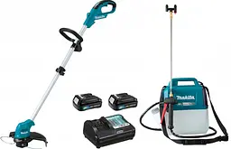 Набір акумуляторних інструментів: тример Makita UR100DWAE та обприскувач Makita US053DZ (UR100BEO1)